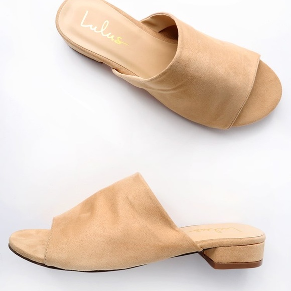 Lulu’s slide on nude mule sandals - Picture 2 of 7